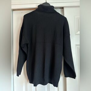 100% Wool Oversized Black Turtleneck Sweater High Quality